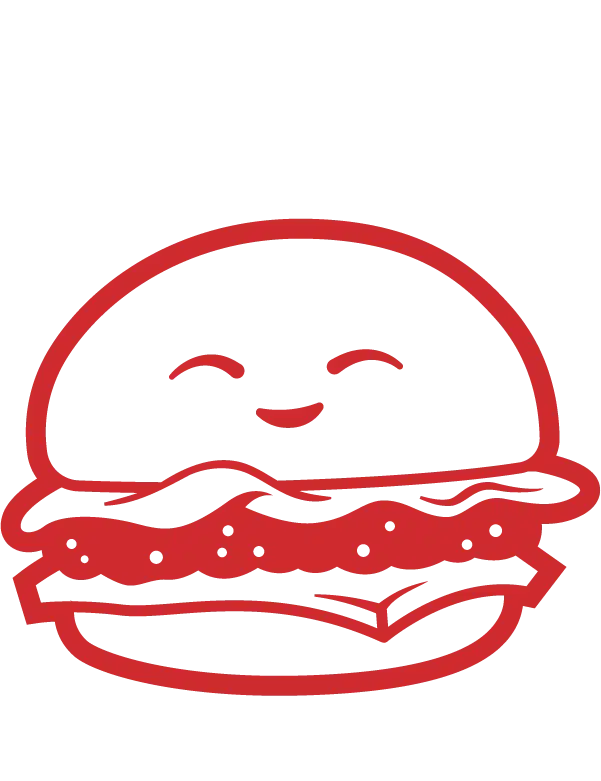Smiling Red Smashburger Illustration